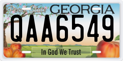 GA license plate QAA6549