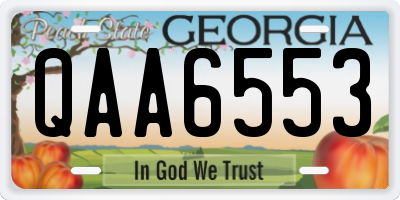 GA license plate QAA6553