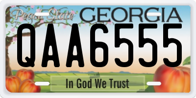 GA license plate QAA6555
