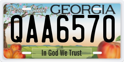 GA license plate QAA6570