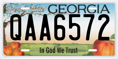 GA license plate QAA6572