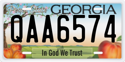 GA license plate QAA6574