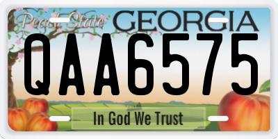 GA license plate QAA6575