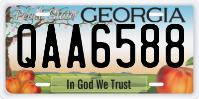 GA license plate QAA6588