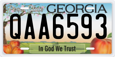 GA license plate QAA6593