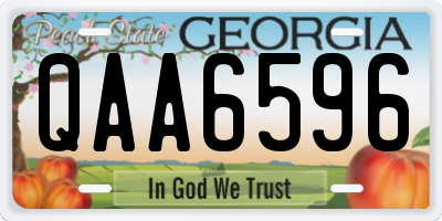 GA license plate QAA6596