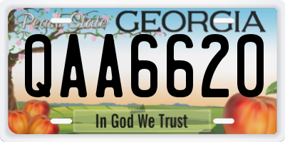 GA license plate QAA6620