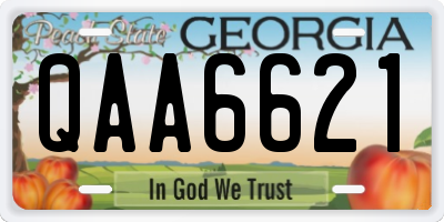 GA license plate QAA6621
