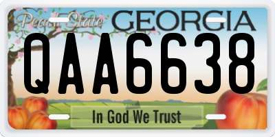 GA license plate QAA6638