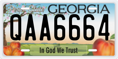 GA license plate QAA6664