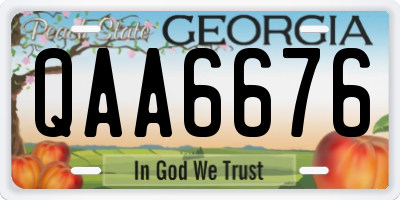 GA license plate QAA6676