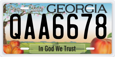 GA license plate QAA6678