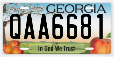 GA license plate QAA6681