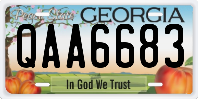 GA license plate QAA6683