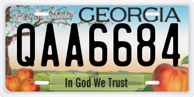 GA license plate QAA6684