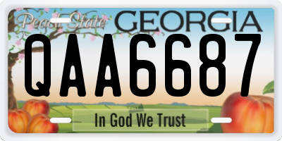 GA license plate QAA6687