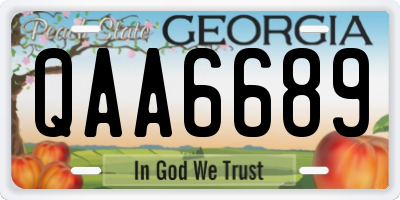 GA license plate QAA6689