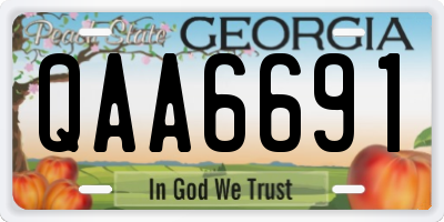 GA license plate QAA6691