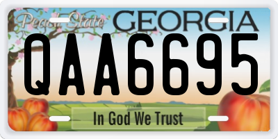 GA license plate QAA6695