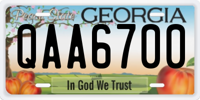 GA license plate QAA6700
