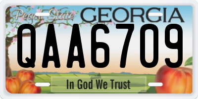 GA license plate QAA6709