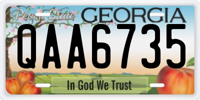 GA license plate QAA6735