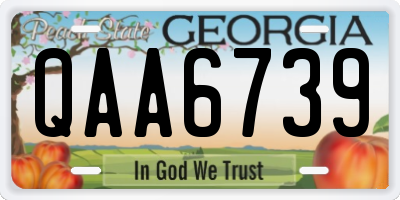GA license plate QAA6739
