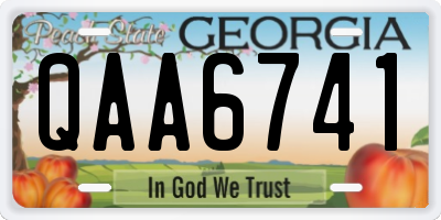 GA license plate QAA6741