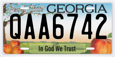GA license plate QAA6742