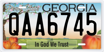 GA license plate QAA6745
