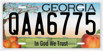 GA license plate QAA6775
