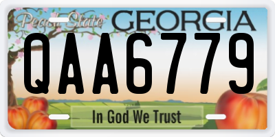 GA license plate QAA6779