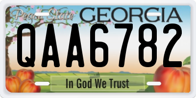 GA license plate QAA6782