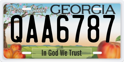 GA license plate QAA6787