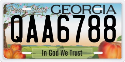 GA license plate QAA6788