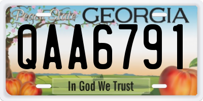 GA license plate QAA6791