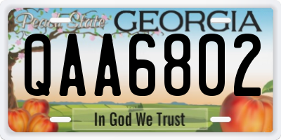 GA license plate QAA6802