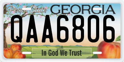 GA license plate QAA6806