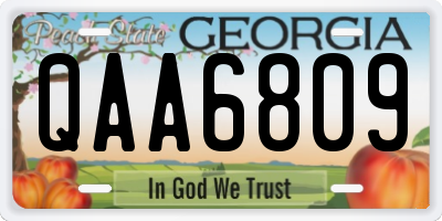 GA license plate QAA6809