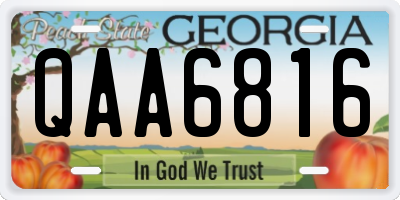 GA license plate QAA6816