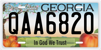 GA license plate QAA6820
