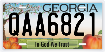 GA license plate QAA6821