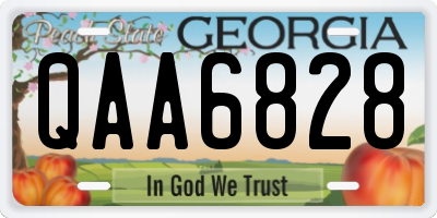 GA license plate QAA6828