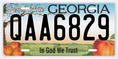 GA license plate QAA6829