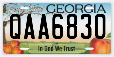 GA license plate QAA6830