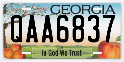 GA license plate QAA6837
