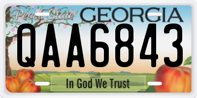 GA license plate QAA6843