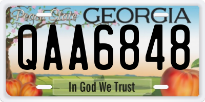 GA license plate QAA6848
