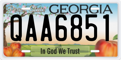 GA license plate QAA6851