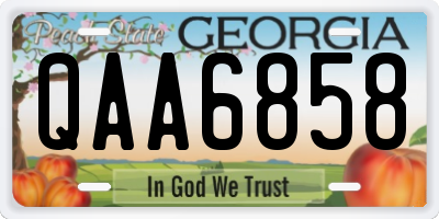 GA license plate QAA6858